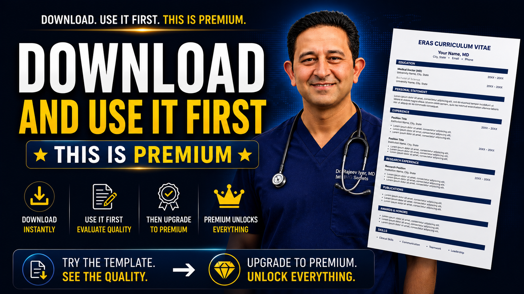 Download: The ERAS CV Template (Editable Word Doc)